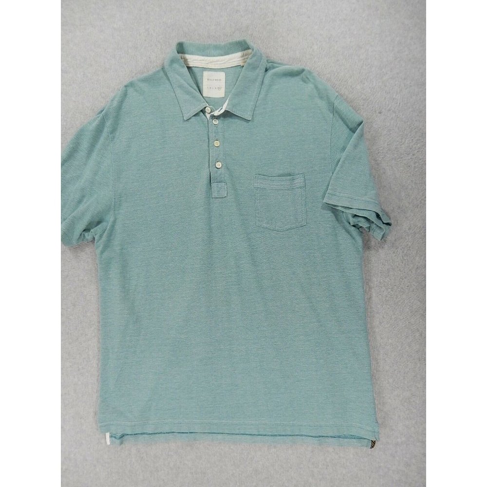 Billy Reid Classic Solid Short Sleeve Pocket Polo Shirt (Men's XXL) Green